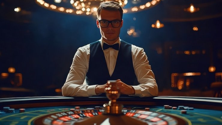 Simbol perlindungan data dan privasi dengan perisai digital dan neon merah berkelas